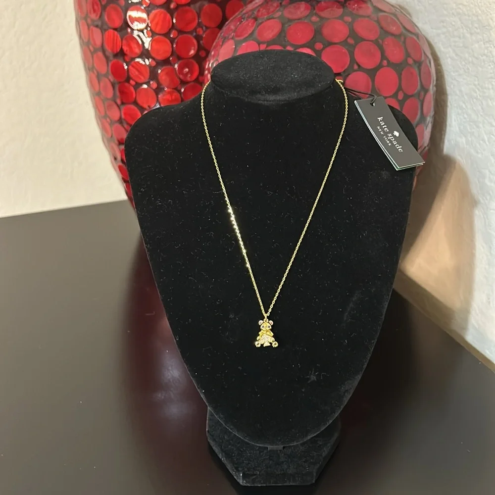 Kate Spade NWT Oh What Fun Spade Teddy Bear Pendant - Picture 4 of 8